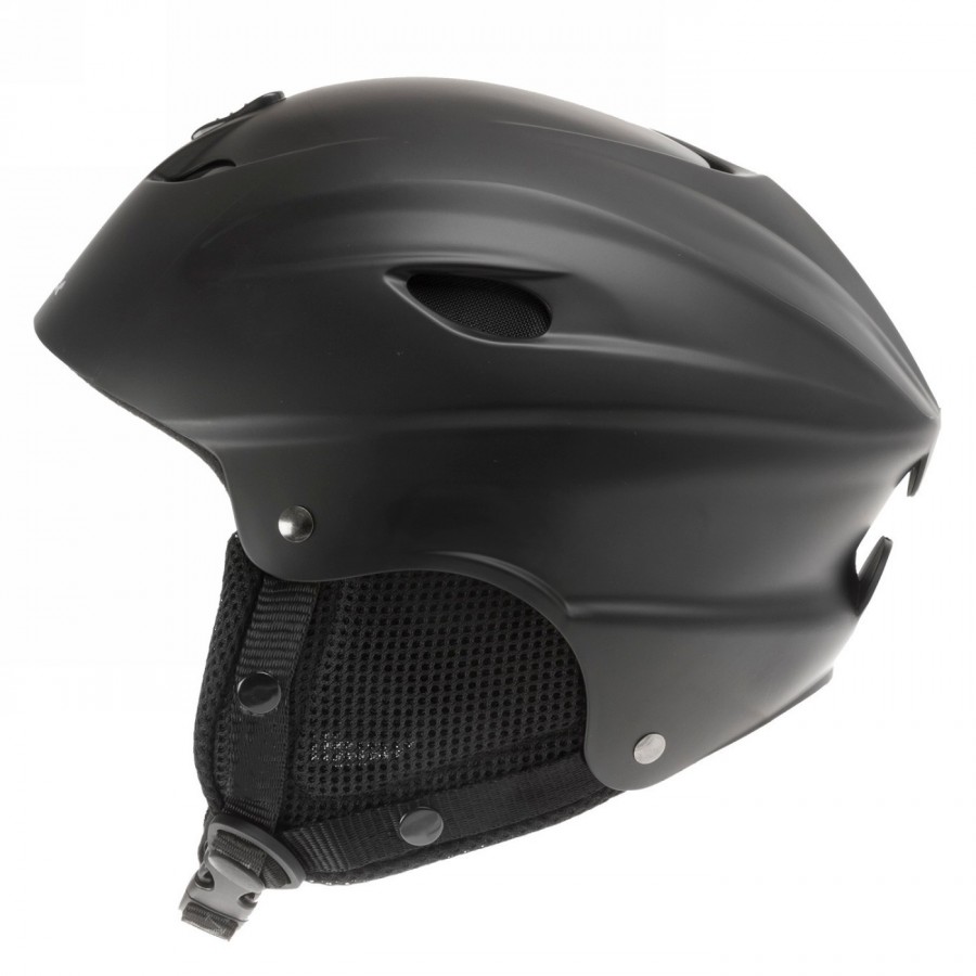 Casco da sci, design: nero opaco, taglia s 52 - 55 cm, con sistema ad anello, con cuscinetti auricolari staccabili, con cuscinet