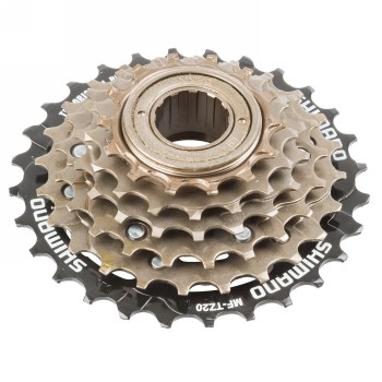 freewheel sprocket, shimano sprocket, mf-tz500 tourney, 6-speed 14-16-18-21-24-28t brown and 28t black,oem - 1