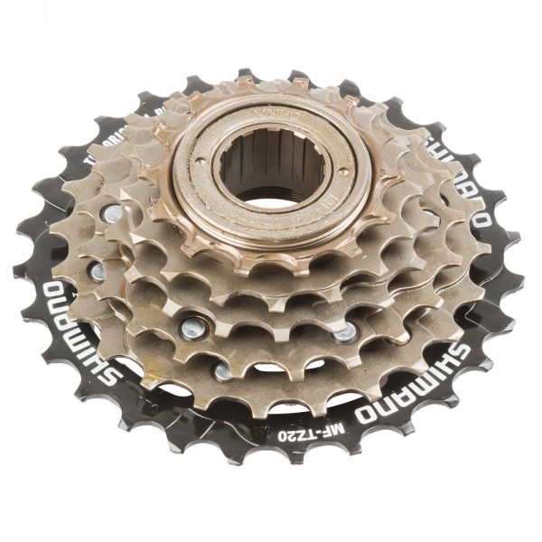 Pignone a ruota libera, pignone shimano, mf-tz500 tourney, 6 velocità 14-16-18-21-24-28t marrone e 28t nero, oem - 1 - Cassette 