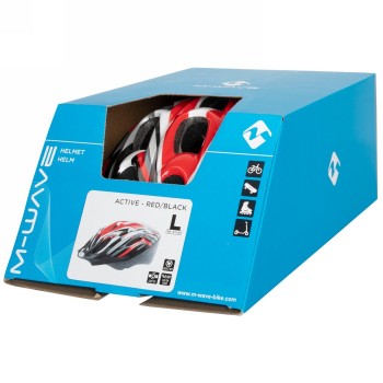 Helmet for adults/youths, active, design: red, size l 58 - 61 cm, with ring system, box - 8