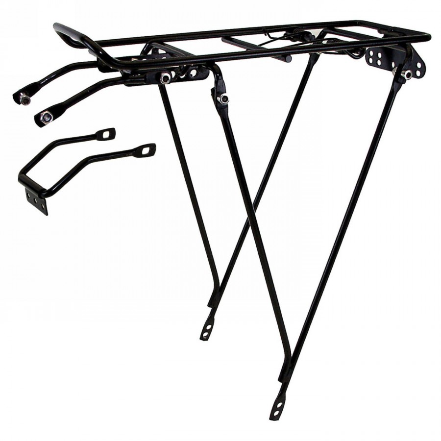 Luggage carrier, 'screw - on ii s', steel, adjustable, for 26/28', with reflector holder and spring-loaded flap, with - 1