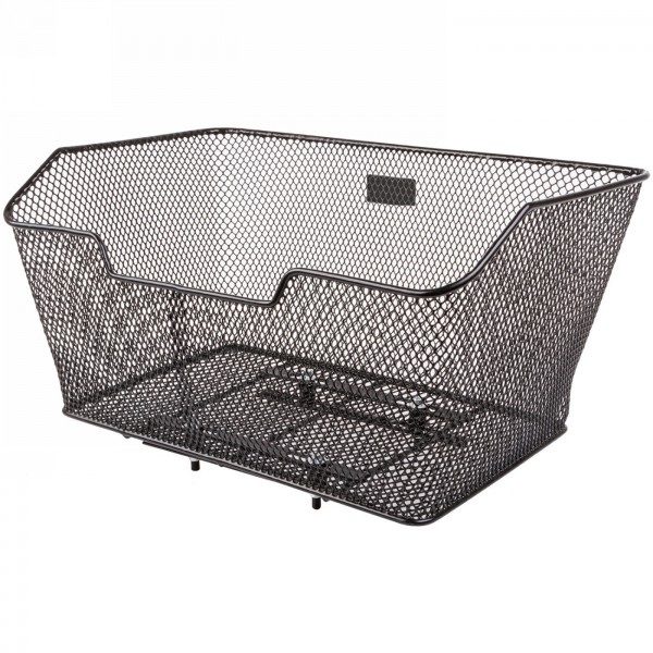 Wire basket ba-rm xxl m-wave, bevelled, for rear, 27.5 x 48.5 x 23/15 cm (lxwxh), black, fixed lengthwise over the - 1