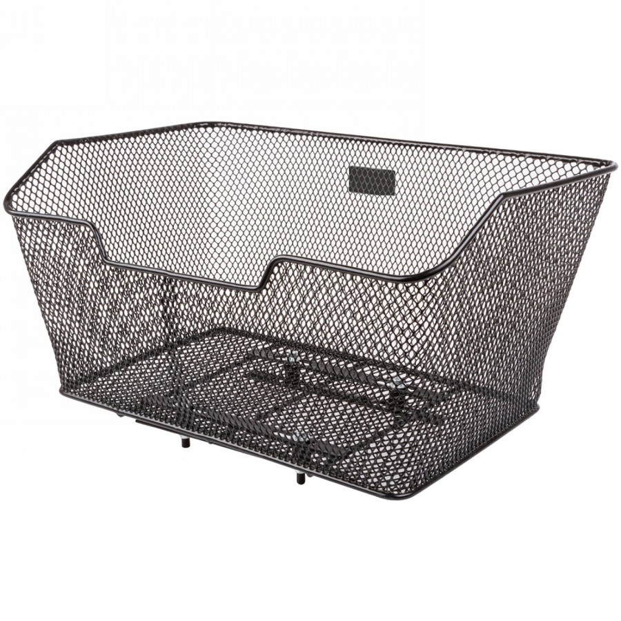 Cesta de alambre ba-rm xxl m-wave, biselada, para la parte trasera, 27,5 x 48,5 x 23/15 cm (lxwxh), negra, fijada longitudinalme