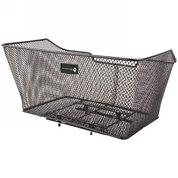 Panier en fil métallique ba-rm xxl m-wave, biseauté, pour l'arrière, 27.5 x 48.5 x 23/15 cm (lxlxh), noir, montage fixe en longu