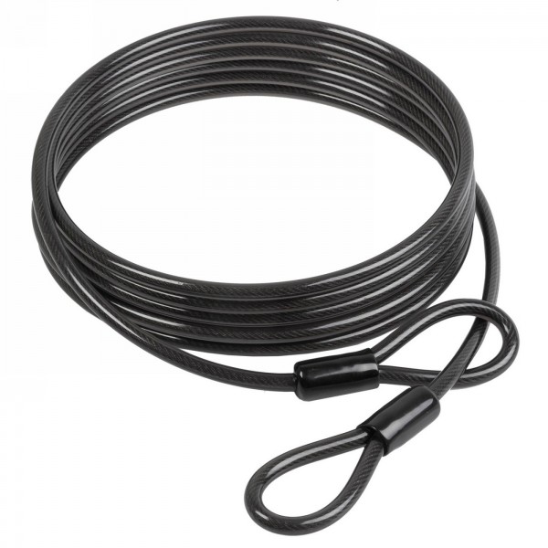 Locking cable, m-wave 's 10.50l', 10 x 5000 mm, with 2 ring ends, without lock and support, smoke, on card - 1