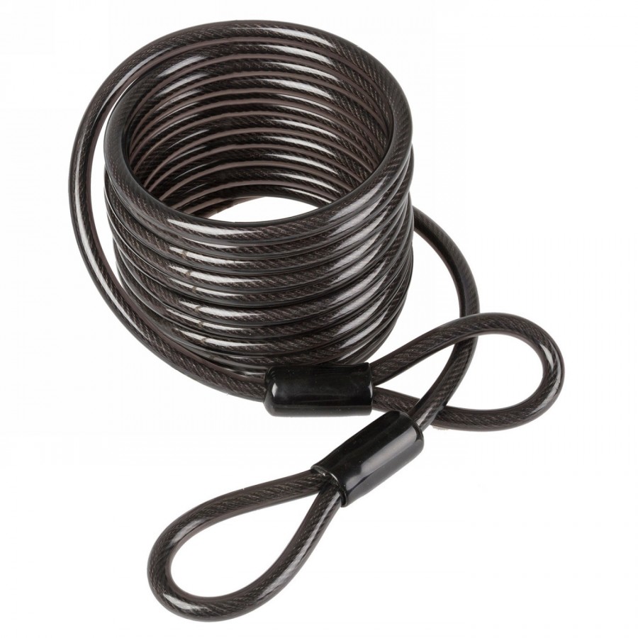 Locking cable, m-wave 's 10.50l', 10 x 5000 mm, with 2 ring ends, without lock and support, smoke, on card - 2