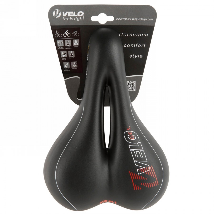 Sattel velo, 255 x 177 mm, matt schwarz, stahl-gestell, mit geleinlage, ohne klemme, 477 g, karte - 4