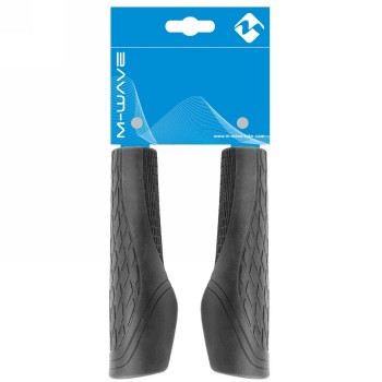 Ergo cloud grip pair, black, 131.6 mm, closed end, on M-wave card - 2