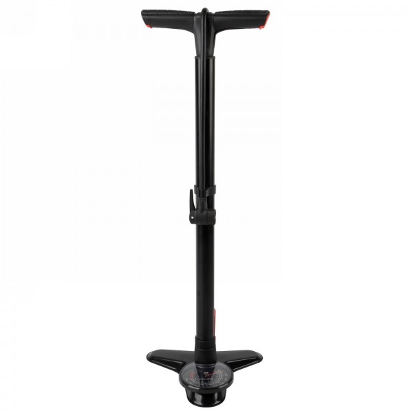 Floor pump, aluminium, for normal inner tubes and tubeless tyres, max. 160 psi, with pressure gauge, for av/fv/dv, with card - 1