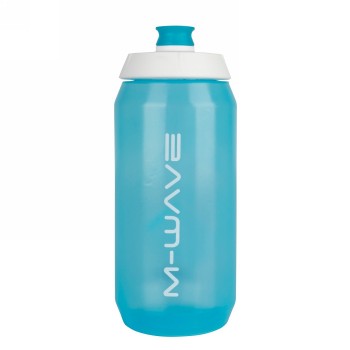 Bouteille pour boissons M-wave PBO 550, plastique, 550 ml, bleu transparent/blanc/bleu transparent, sur carte - 1