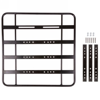 Carrier plate racky baseplate, material: aluminium alloy, black anodised, dimensions: 400 x 400 mm, incl. mounting material, on 