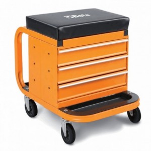 Work seat 45x47x35cm with orange chest of drawers - 1