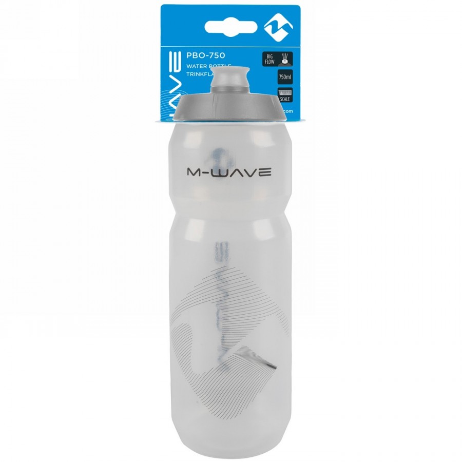 M-wave water bottle, plastic, 750 ml, clear/ silver/ clear, on card - 4