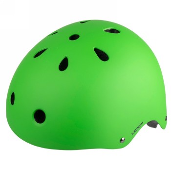 Helmet for freestyle - skating - bmx - outdoor, launch, design: matt green, size m 54 - 58 cm, with ring system, box - 1