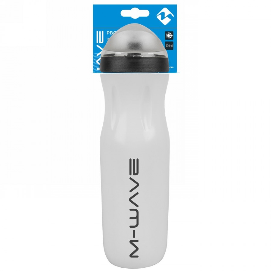 Thermal bottle pbo 500-iso, m-wave, plastic, 500 ml, white/black/white, on cardboard - 3