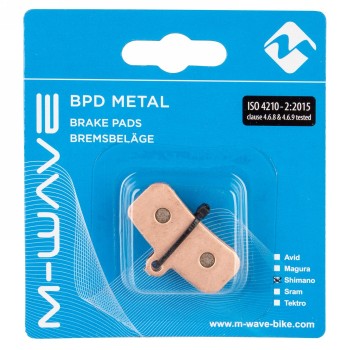 Brake pads, sintered, for shimano disc brakes: saint br-m810, - saint br-m820, - zee br-m640, with spring, 1 pair for the front 