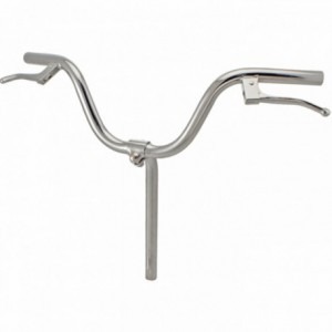 Chrome handlebar 21.1mm x 560mm with levers - 1