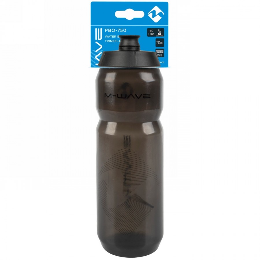 M-Wave Trinkflasche, Kunststoff, 750 ml, schwarz/schwarz/schwarz transparent, auf Karte - 4