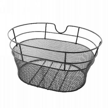 Cesta delantera ovalada 28,5x19,5x39cm en acero negro varia mesh - 1