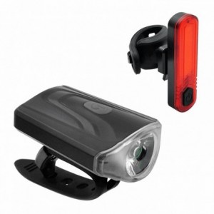 Deux 50/30 lumens front+rear lights kit and usb cable + led - 1