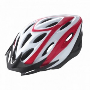 Adult rider helmet out-mold shell size m white red graphics - 1