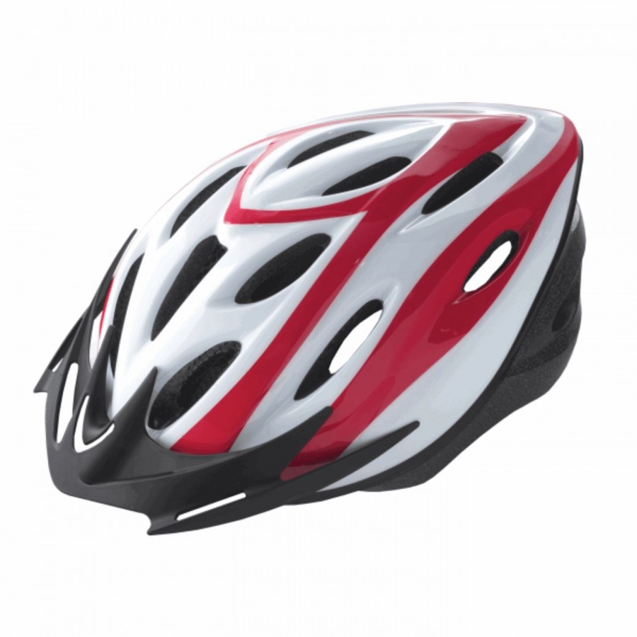 Casque rider adulte coque out-mold taille m blanc graphisme rouge - 1