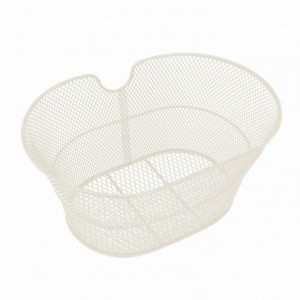 Oval front basket 30x18x39cm in steel without hooks cream - 1