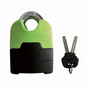 Arched padlock 78x83mm - diameter: 33mm black/green - 1