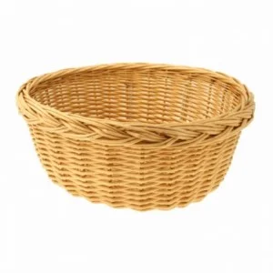 Natural color oval wicker basket 40x35x19h cm - 1