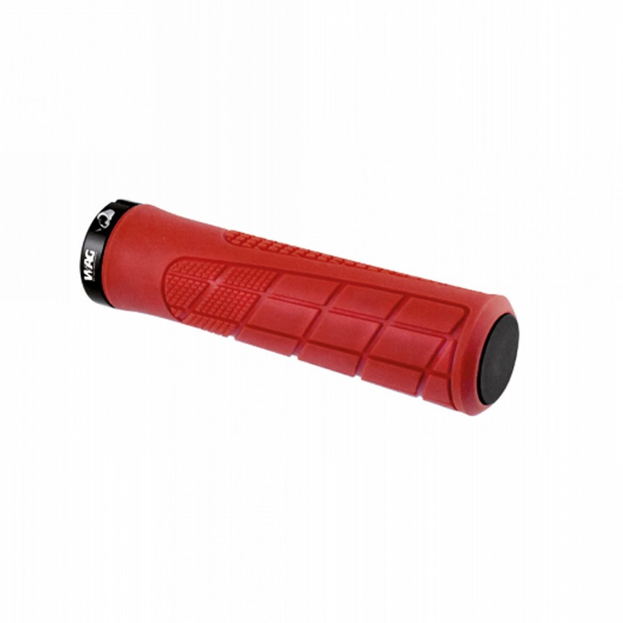 Pair of mtb pro grips with 135mm red lock ring - 1