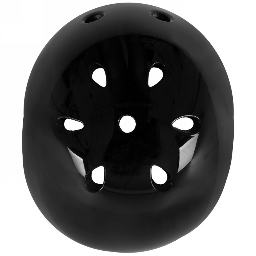 Casco per freestyle - skating - bmx - outdoor, lancio, design: nero lucido, taglia m 54 - 58 cm, con sistema ad anello, scatola 