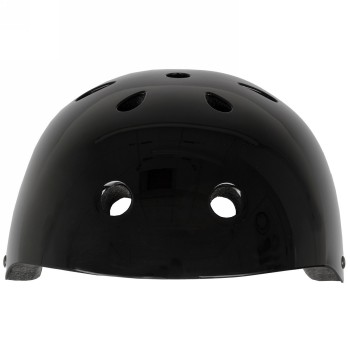 Casco per freestyle - skating - bmx - outdoor, lancio, design: nero lucido, taglia m 54 - 58 cm, con sistema ad anello, scatola 