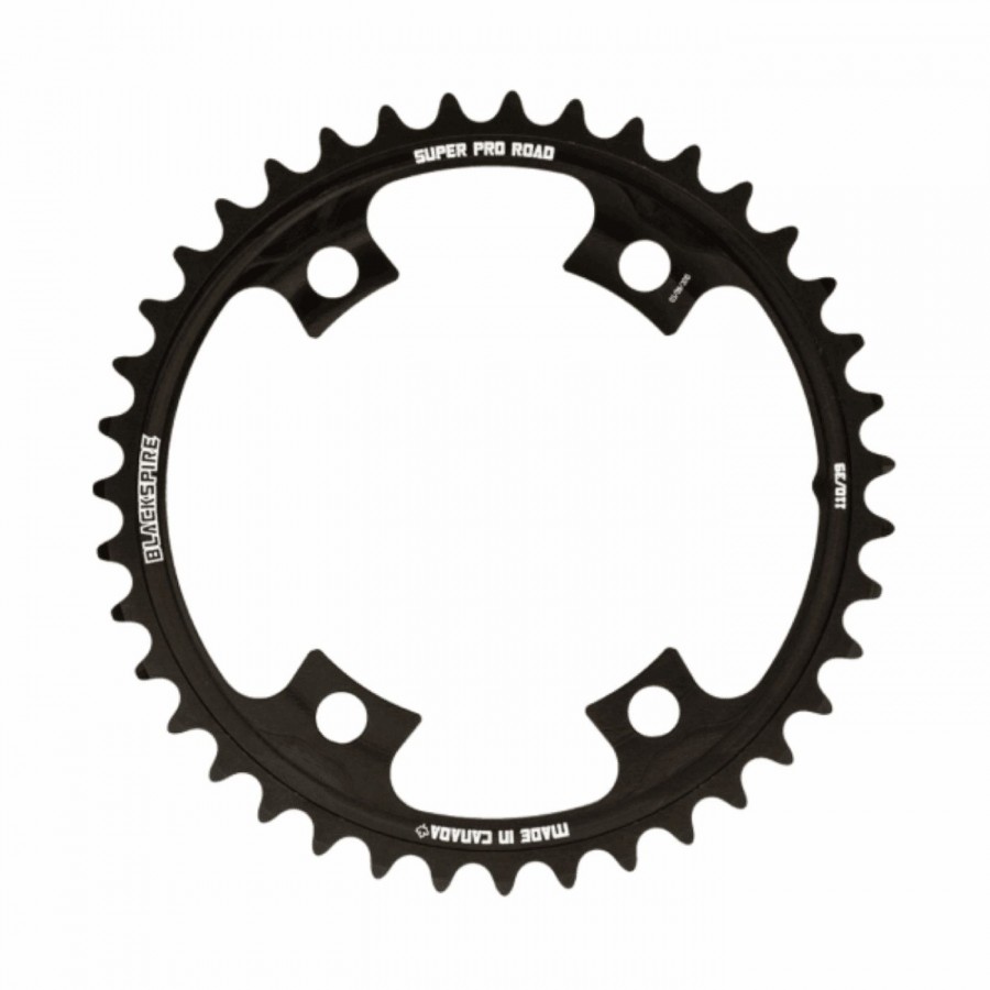 Superpro road chainring 110 x 4 bcd 34t shimano 4 holes 110bcd fc-9000 & fc-6800 supplied with screw covers - 1