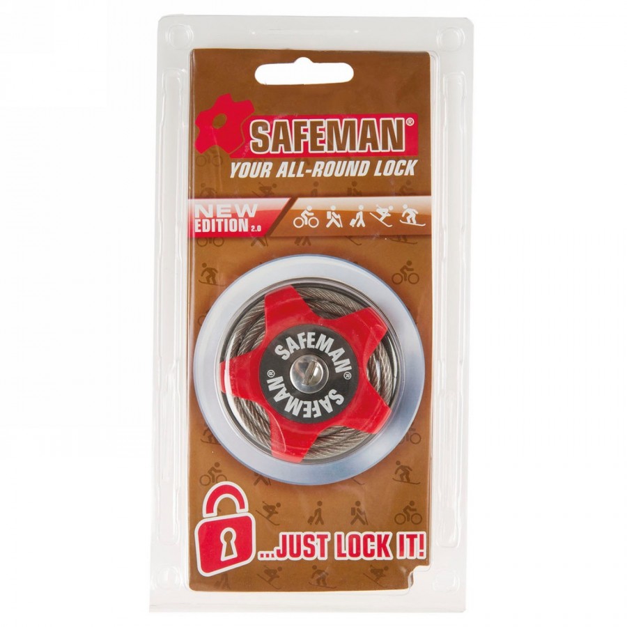 Candado multifuncional Safeman, cable de acero inoxidable de 75 cm, paquete individual - 9