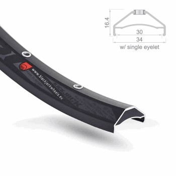 Jante tubeless ready vtt avec canal : 30mm x 29 noir - 32 trous - 1