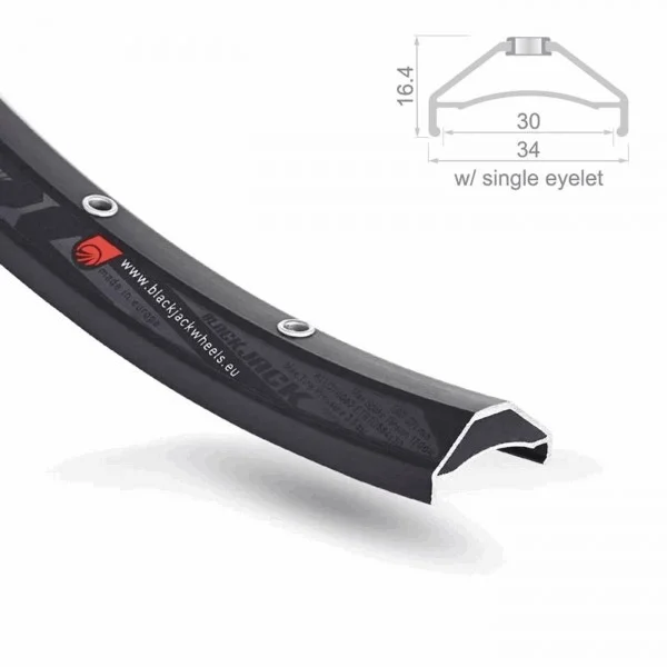 Jante tubeless ready vtt avec canal : 30mm x 29 noir - 32 trous - 1