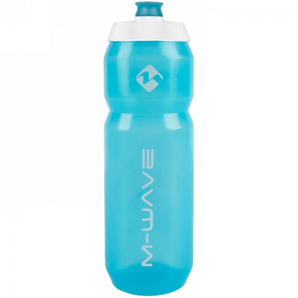 Bouteille M-wave, plastique, 750 ml, bleu transparent/blanc/bleu transparent, sur carton - 1