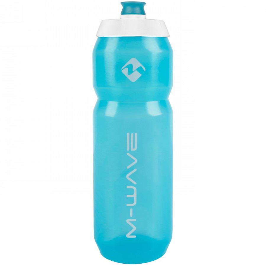 M-wave water bottle, plastic, 750 ml, transparent blue/white/transparent blue, on cardboard - 1