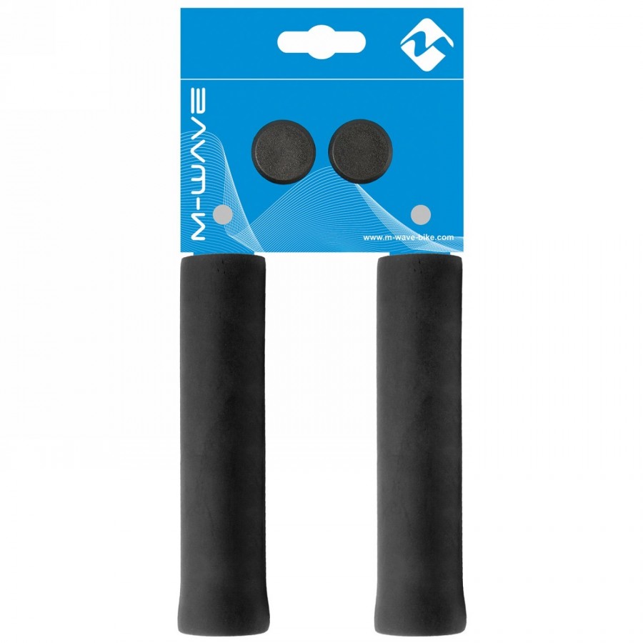 Coppia manopole in silicone, nere, 130 mm, in coppia su m-wave-header 084157 - 4 - Manopole - 