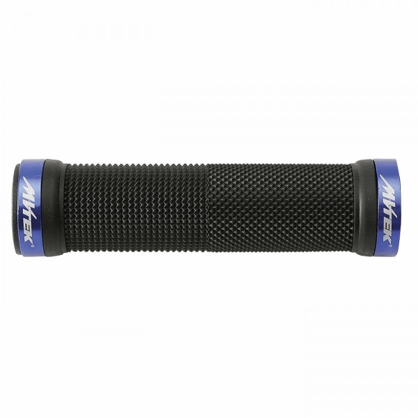 Puños mtb lockring en goma con doble bloqueo azul/negro - 1