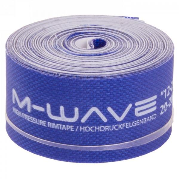 Super high pressure ultralight nylon fabric rim tape, self-adhesive, blue, rolled, 0.5 mm thick, 16 mm x 28', 16-622, 1 pair in 