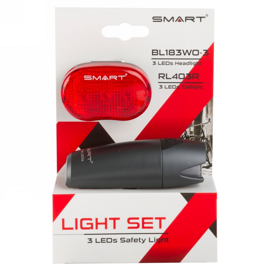 Smart battery light set, front light 220911 + rear light 221500, with batteries, without test mark, ek - 4