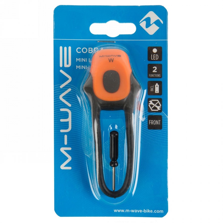 mini-lampe led m-wave 'cobra', led blanche, 2 fonctions, avec piles, avec tournevis, emballage blister, couleurs assorties - 6