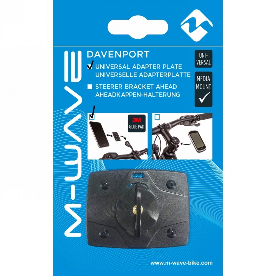 plaque de support universelle davenport plug, pour fixer les téléphones portables, appareils, etc. sur le support garmin, plasti