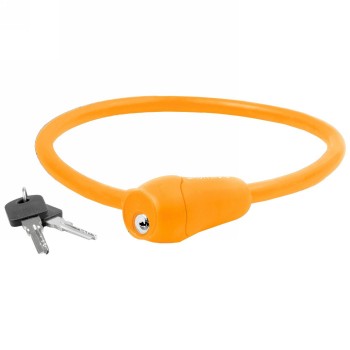 M-Wave silicone padlock, 600 x 12 mm, orange, on card - 1