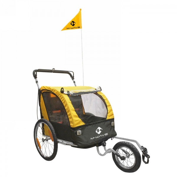 3 en 1 - remorque/chariot à vélo pour enfants, bagages et jogging stalwart kid 3in1, 20' + 1x 12', avec frein à timbre - 1