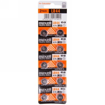 Maxell, battery l1154f/lr44/ag13, alkaline, hg free, diameter : 11.6 mm, height 5.4 mm, 1 set 10 pieces, maxell-blister - 2