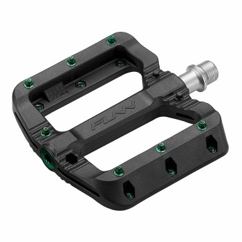 Black magic pedal 103x98x17mm in black thermoplastic/green pin - 1