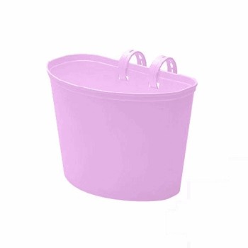 Cesta para bicicleta junior 20x11x14cm en plastico rosa - 1