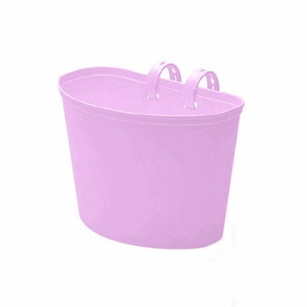 Panier à vélo junior 20x11x14cm en plastique rose - 1